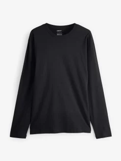 Black Regular Fit Long Sleeve Crew Neck T-Shirt