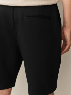 Black Regular Fit Plain Front Smart Shorts 2 Pack