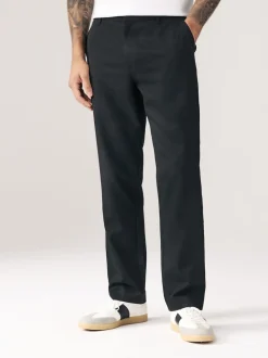 Black Regular Fit Plain Front Smart Trousers 2 Pack