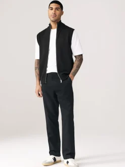 Black Regular Fit Plain Front Smart Trousers 2 Pack