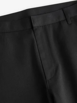 Black Regular Fit Plain Front Smart Trousers 2 Pack