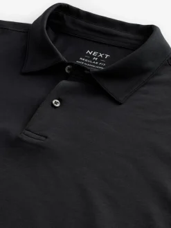 Black Regular Fit Short Sleeve Jersey Polo Shirts 3 Pack