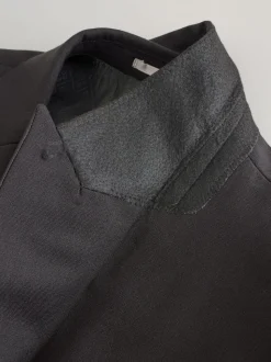 Black Regular Fit Signature Nova Fides 100% Italian Wool Tuxedo Suit Jacket