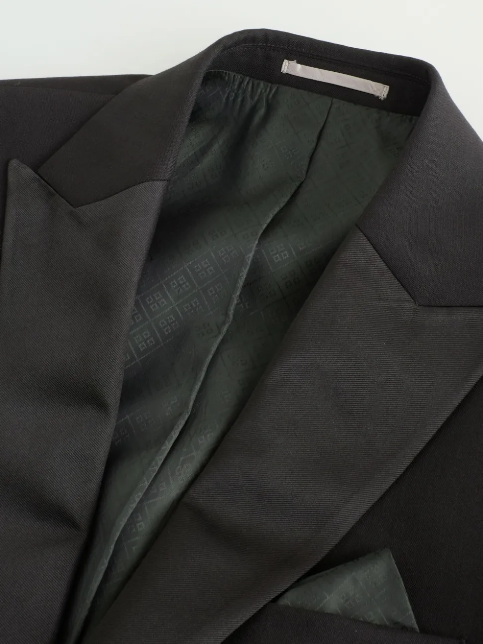 Black Regular Fit Signature Nova Fides 100% Italian Wool Tuxedo Suit Jacket