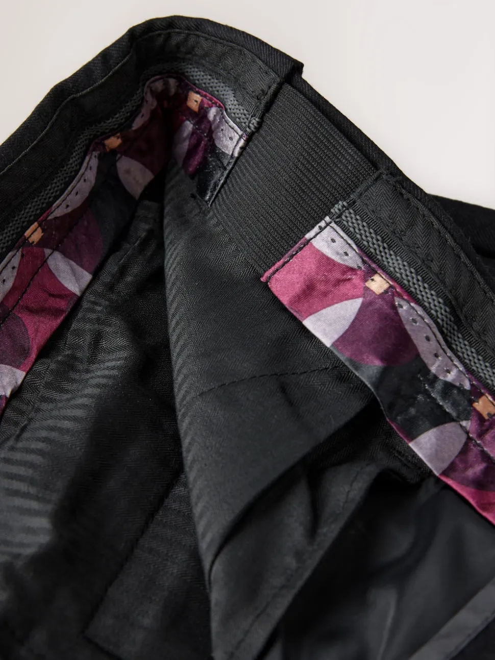 Black Regular Fit Signature 100% Wool Trousers With Motion Flex Waistband