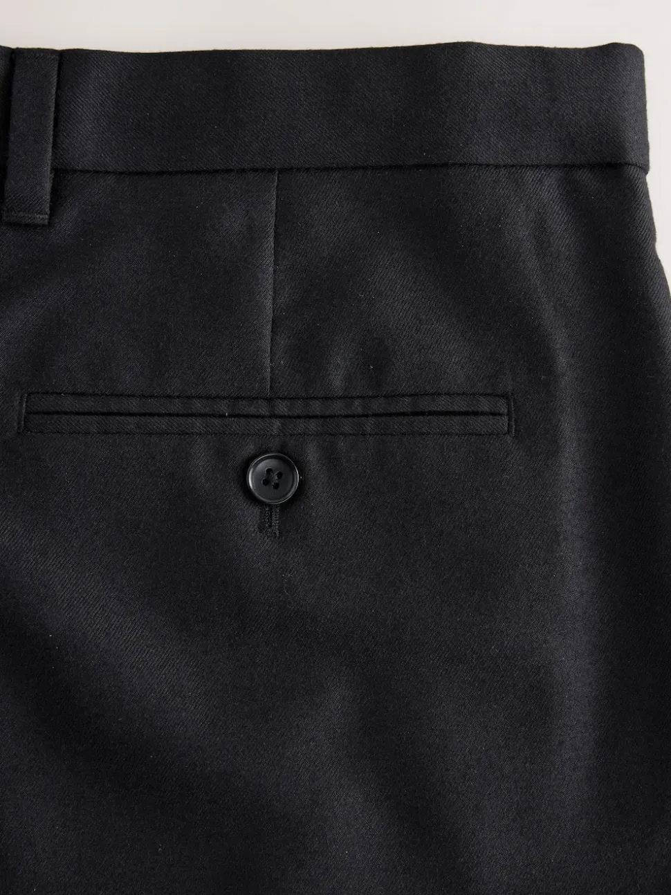 Black Regular Fit Signature 100% Wool Trousers With Motion Flex Waistband