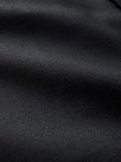 Black Regular Fit Signature 100% Wool Trousers With Motion Flex Waistband