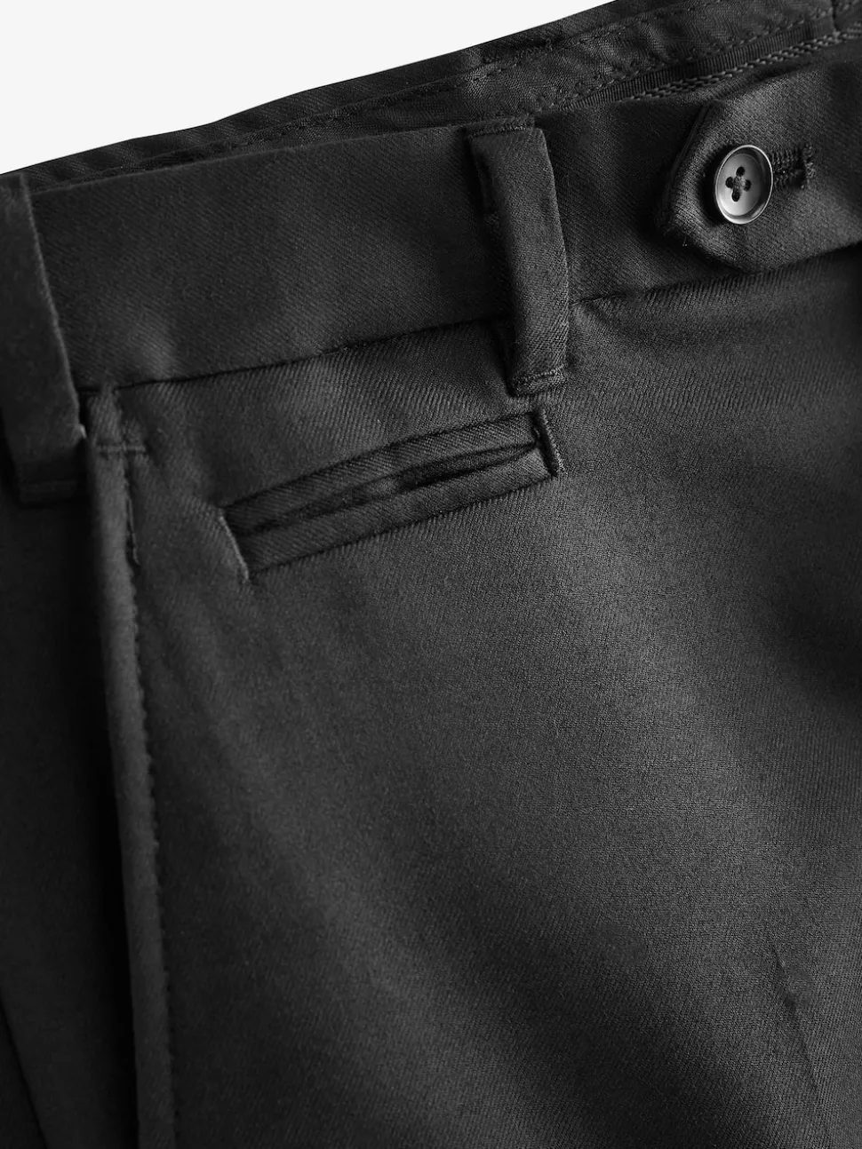 Black Regular Fit Signature 100% Wool Trousers With Motion Flex Waistband