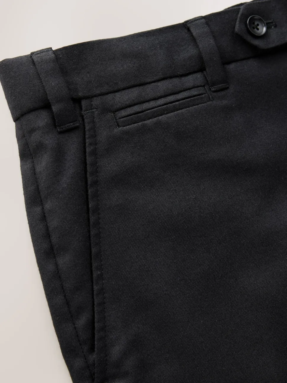 Black Regular Fit Signature 100% Wool Trousers With Motion Flex Waistband