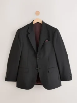 Black Regular Fit Signature Nova Fides 100% Italian Wool Suit Jacket