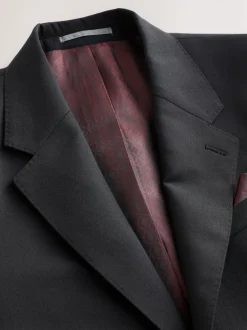 Black Regular Fit Signature Nova Fides 100% Italian Wool Suit Jacket