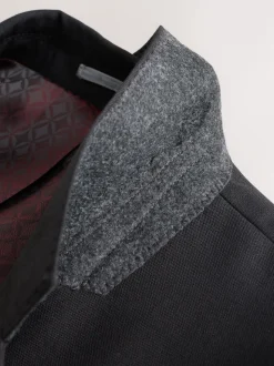 Black Regular Fit Signature Nova Fides 100% Italian Wool Suit Jacket