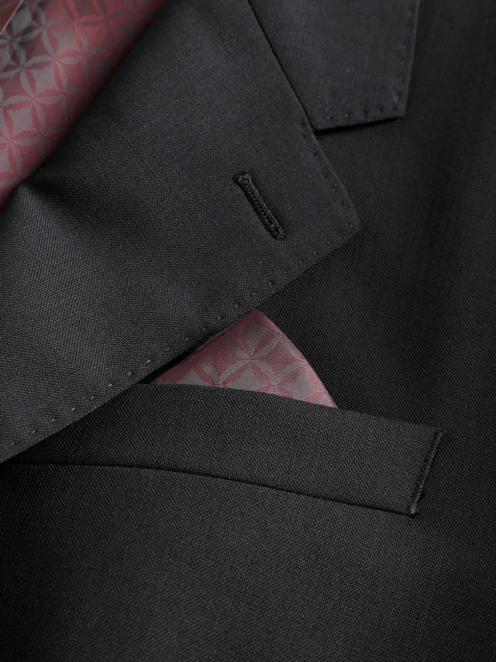 Black Regular Fit Signature Nova Fides 100% Italian Wool Suit Jacket