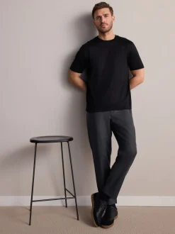 Black Regular Fit Signature SUPIMA® Cotton Crew Neck T-Shirt