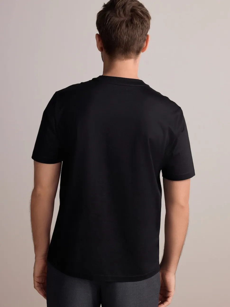 Black Regular Fit Signature SUPIMA® Cotton Crew Neck T-Shirt