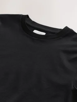 Black Regular Fit Signature SUPIMA® Cotton Crew Neck T-Shirt