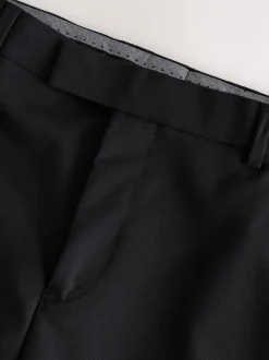 Black Regular Fit Signature Nova Fides 100% Italian Wool Tuxedo Suit Trousers