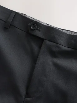 Black Regular Fit Slim Fit Signature Nova Fides 100% Italian Wool Suit Trousers