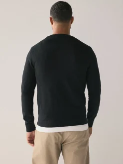 Black Regular Fit Soft Touch V-Neck Jumpers 3 Pack