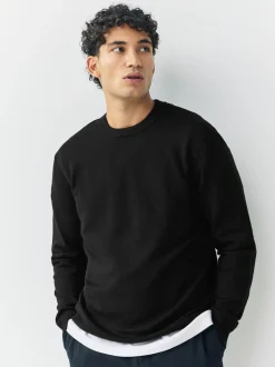 Black Regular Fit Soft Touch Crew Neck Jumpers 2 Pack