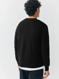 Black Regular Fit Soft Touch Crew Neck Jumpers 2 Pack