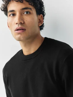 Black Regular Fit Soft Touch Crew Neck Jumpers 2 Pack