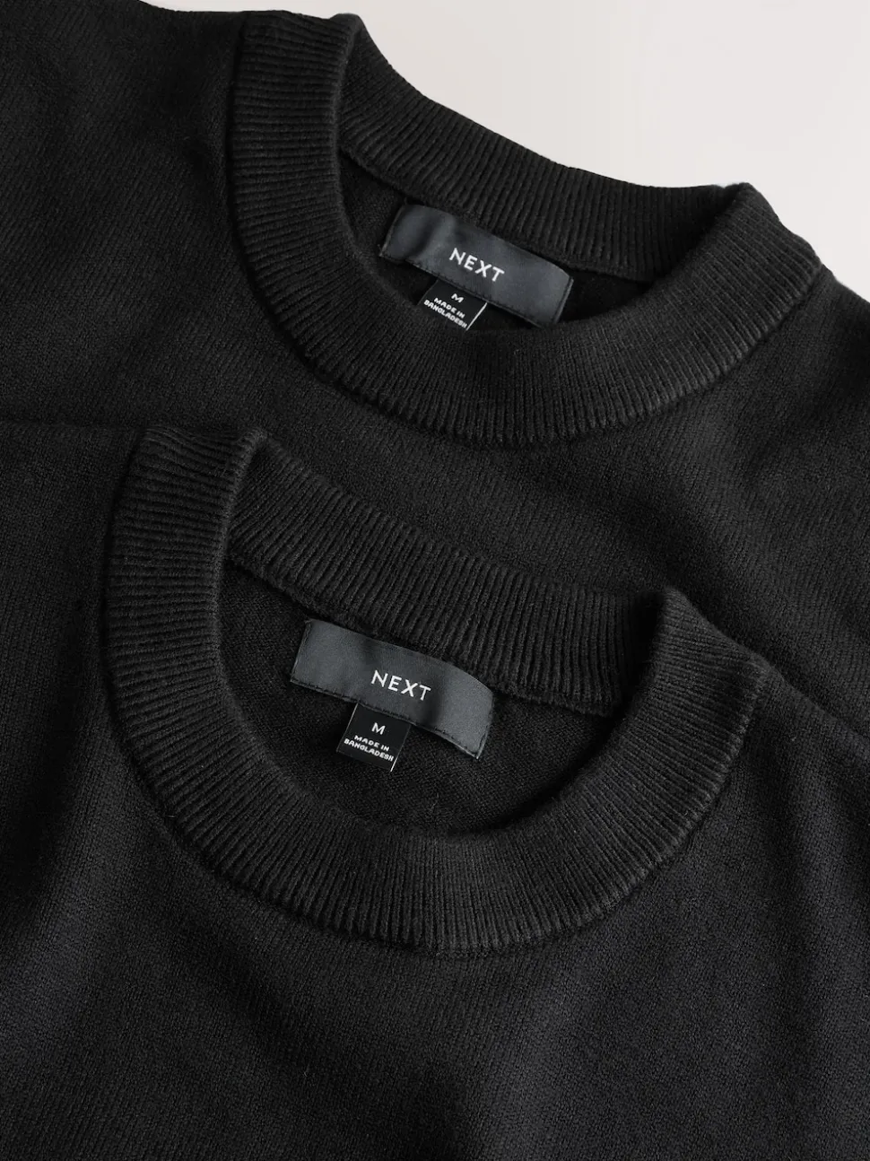 Black Regular Fit Soft Touch Crew Neck Jumpers 2 Pack