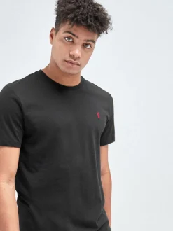 Black Regular Fit Stag T-Shirt