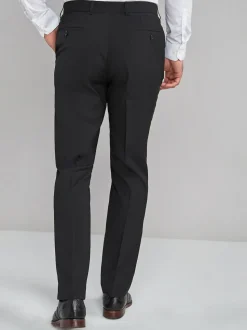 Black Regular Fit Stretch Smart Trousers