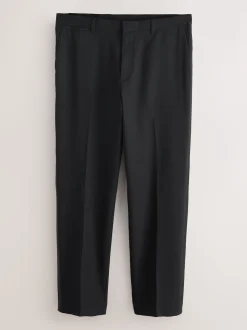 Black Regular Fit Tape Detail Textured Tuxedo Trousers