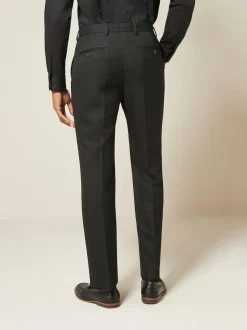 Black Regular Fit Textured Suit Trousers