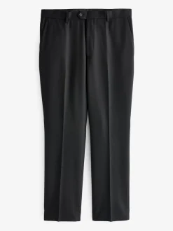 Black Regular Fit Textured Suit Trousers