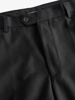 Black Regular Fit Textured Suit Trousers