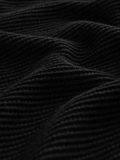 Black Regular Fit Textured Oxford Mock Shirt Jumper