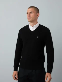 Black Regular Fit Textured Oxford Mock Shirt Jumper