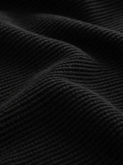 Black Regular Fit Textured Oxford Mock Shirt Jumper