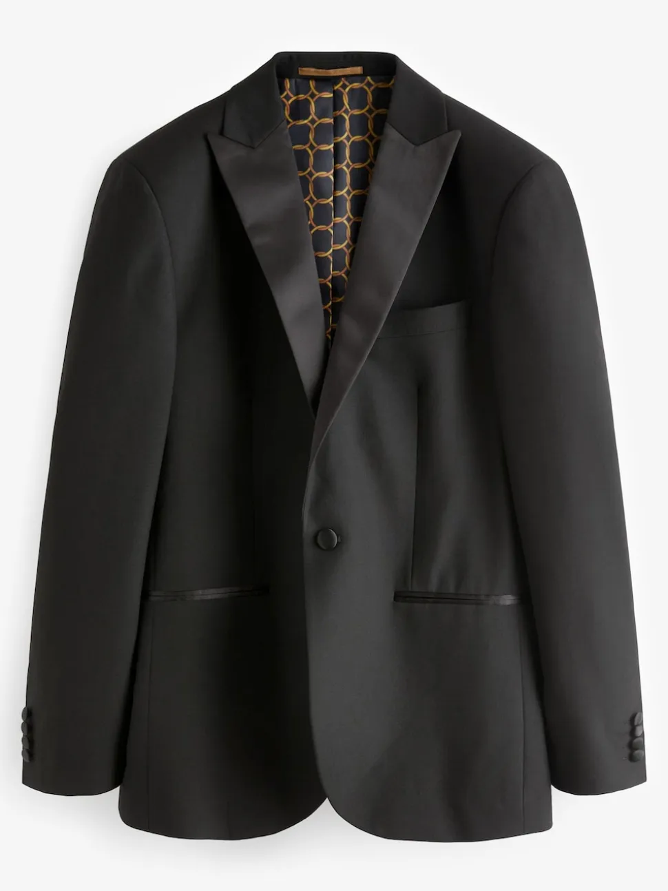 Black Regular Fit Tuxedo Suit Jacket