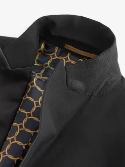 Black Regular Fit Tuxedo Suit Jacket