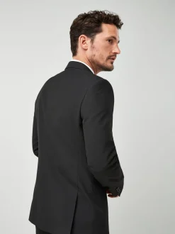 Black Regular Fit Two Button Suit Jacket