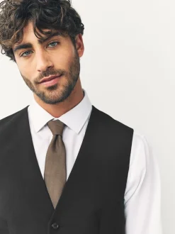 Black Regular Fit Waistcoat
