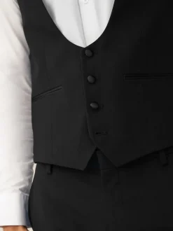Black Regular Fit Waistcoat