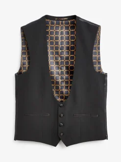 Black Regular Fit Waistcoat