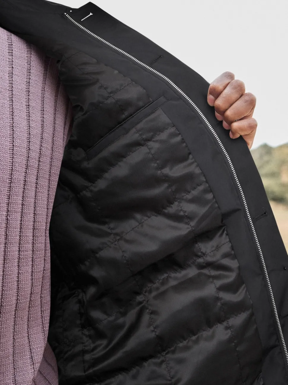 Black Regular Fit Waterproof Trench Coat