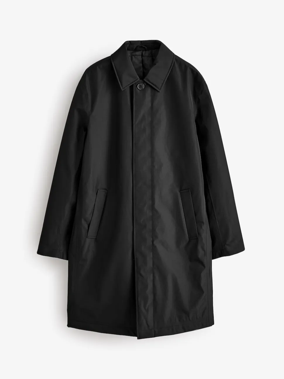 Black Regular Fit Waterproof Trench Coat