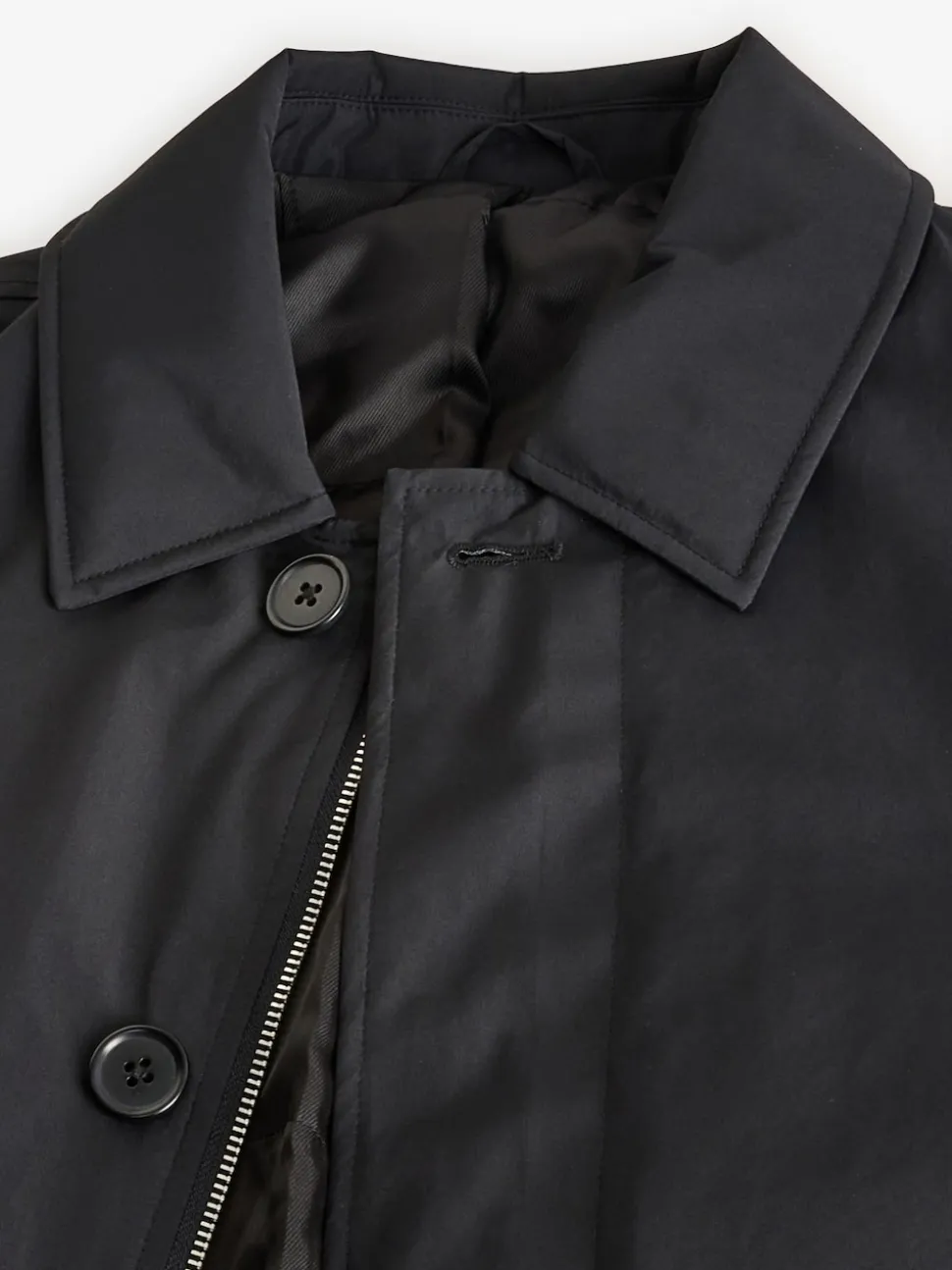 Black Regular Fit Waterproof Trench Coat