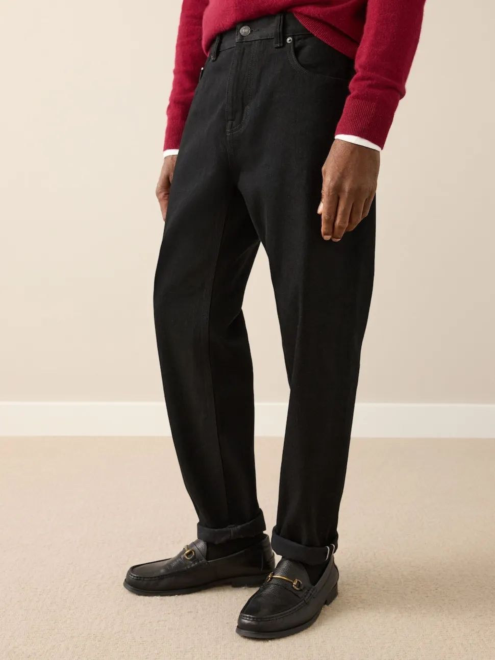 Black Regular Tapered Fit Signature Selvedge Denim Jeans