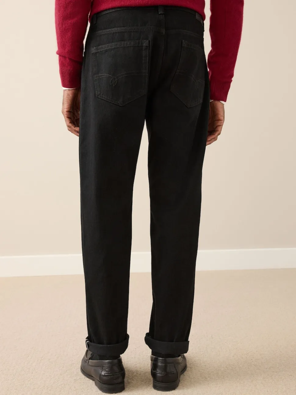 Black Regular Tapered Fit Signature Selvedge Denim Jeans