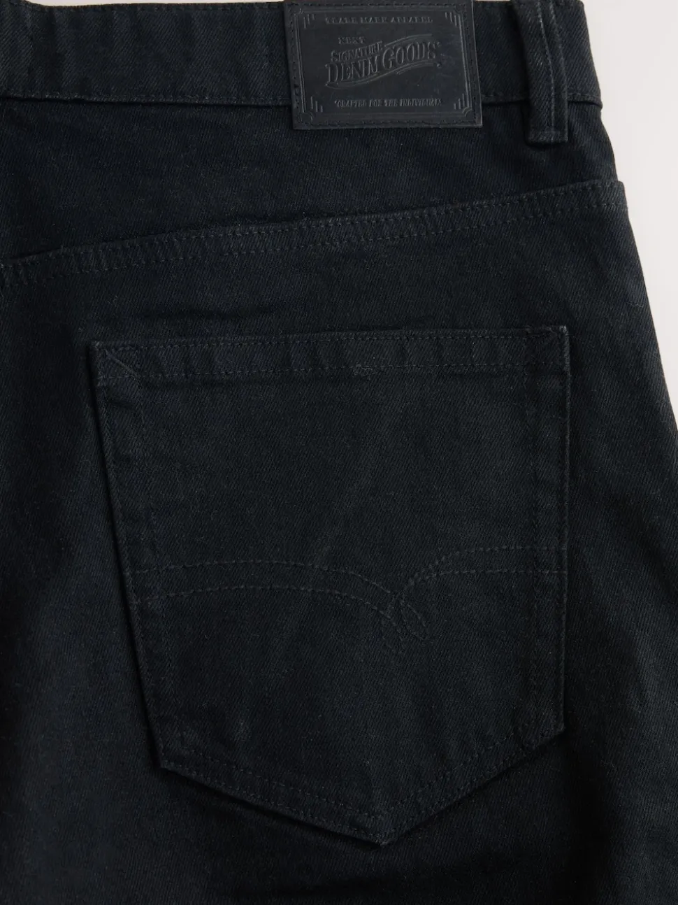 Black Regular Tapered Fit Signature Selvedge Denim Jeans