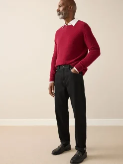 Black Regular Tapered Fit Signature Selvedge Denim Jeans