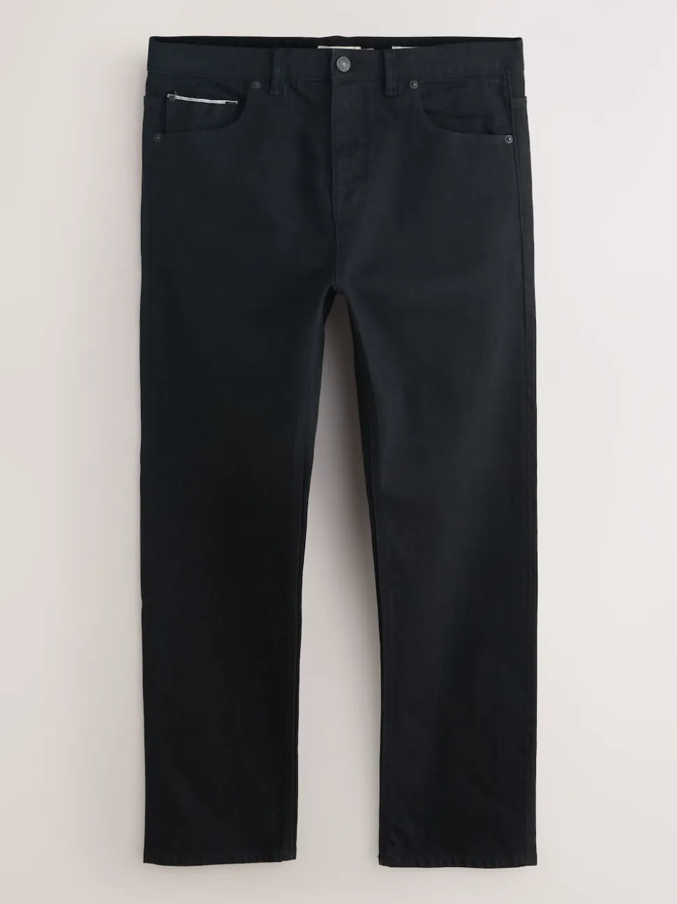 Black Regular Tapered Fit Signature Selvedge Denim Jeans